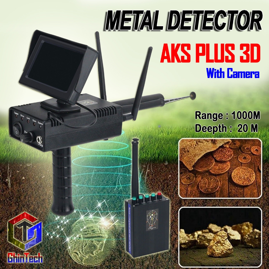 AKSPLUS AKS Plus 20M Depth Long Range Gold Silver Copper Diamond Metal  Detector