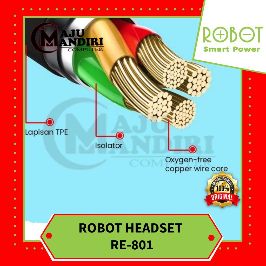 Jual Headset Handsfree ROBOT RE 801 RE801 Ultra Bass Dynamic Driver ORI ...