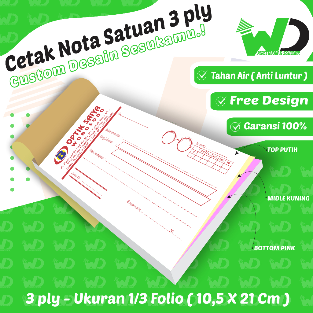 Jual Cetak Kwitansi Nota Surat Jalan 3 Ply 13 Folio Shopee Indonesia 2181