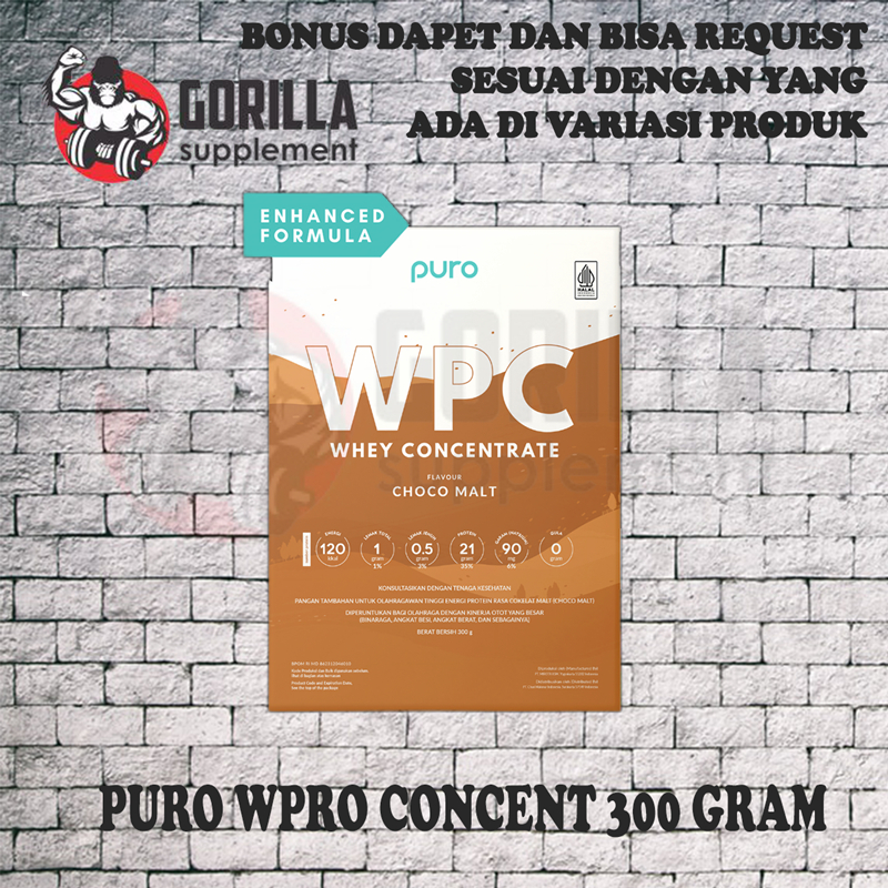 Jual PURO WPRO Whey Protein 300 Gram W PRO BPOM HALAL LABDOOR