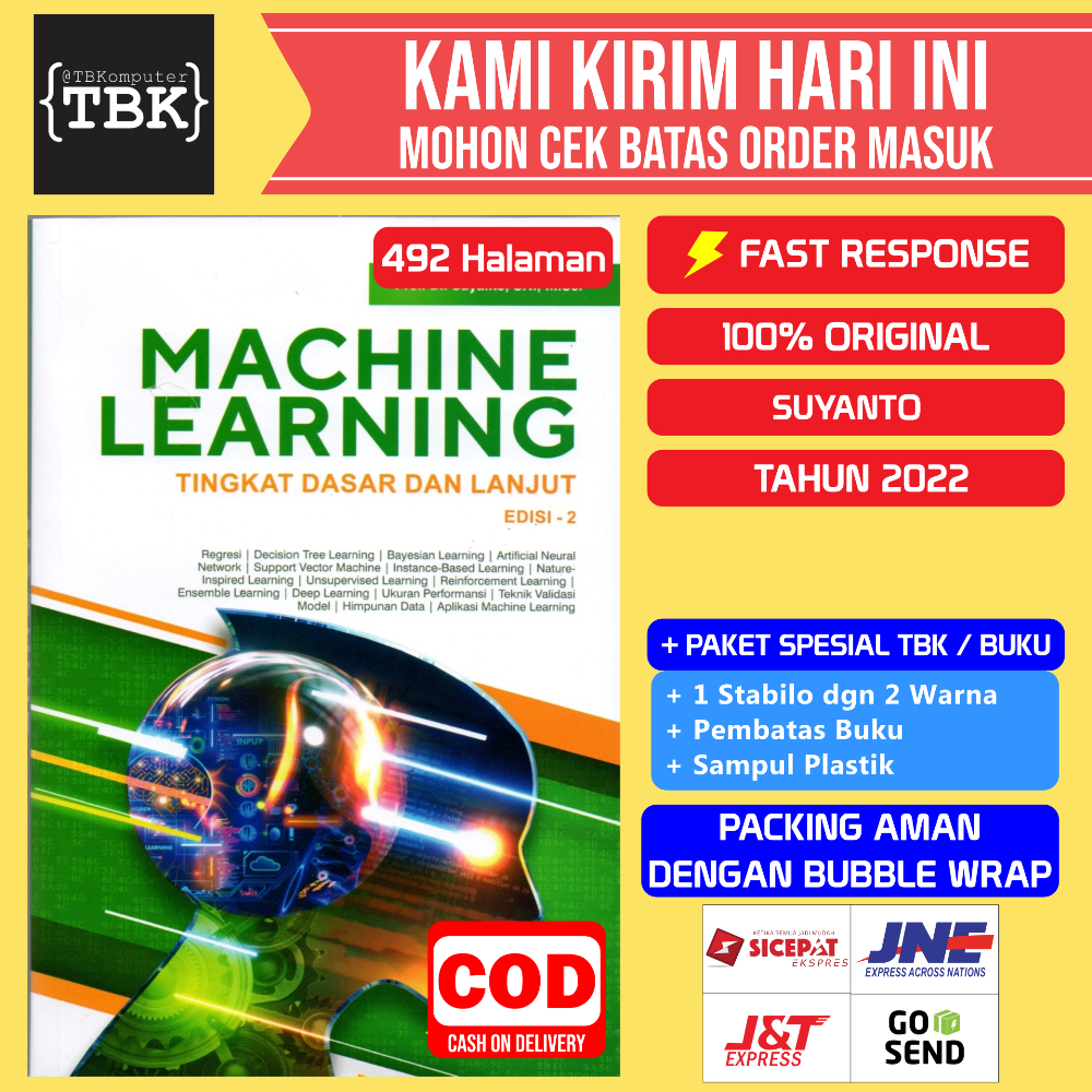 Jual BUKU MACHINE LEARNING TINGKAT DASAR DAN LANJUT REV 2 SUYANTO ...