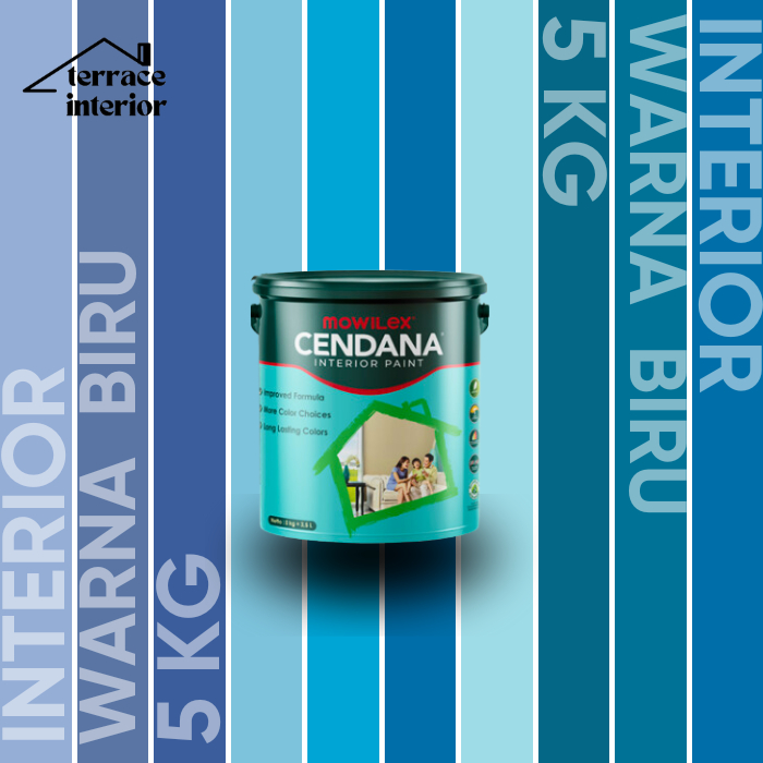 Jual Cat Tembok Mowilex Cendana Interior Warna Biru 5 kg | Shopee Indonesia
