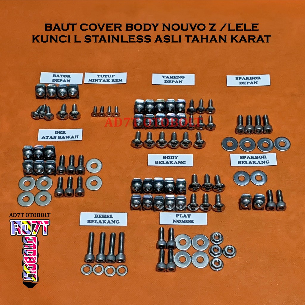 Jual Baut Set Cover Body Nouvo Z Lele Stainless Asli Kunci L Shopee Indonesia