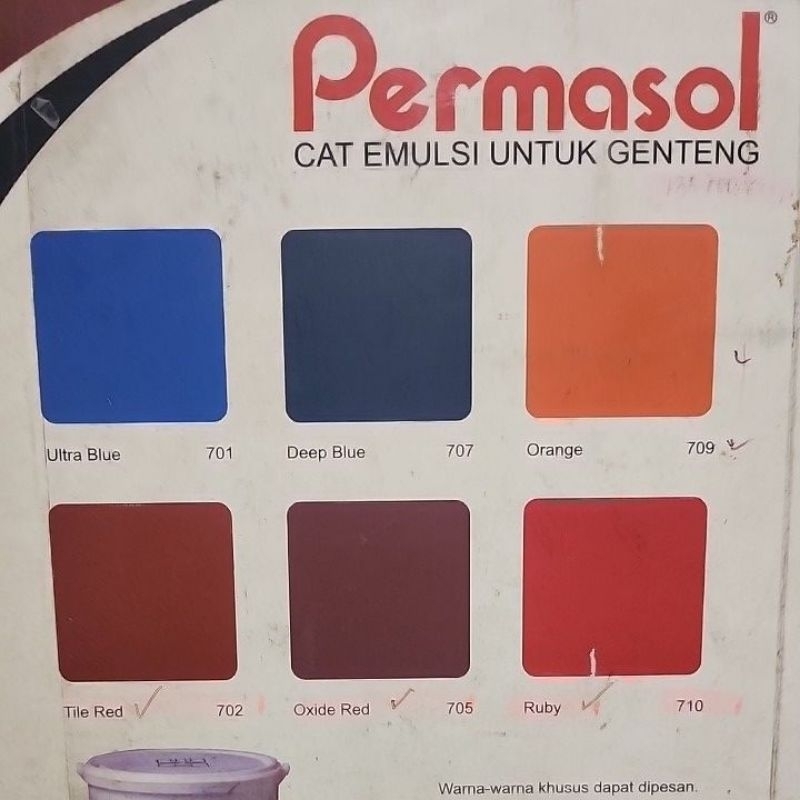 Jual PERMASOL CAT GENTENG ATAP 4KG 4 KG WARNA AGUNG GALON GLN | Shopee ...