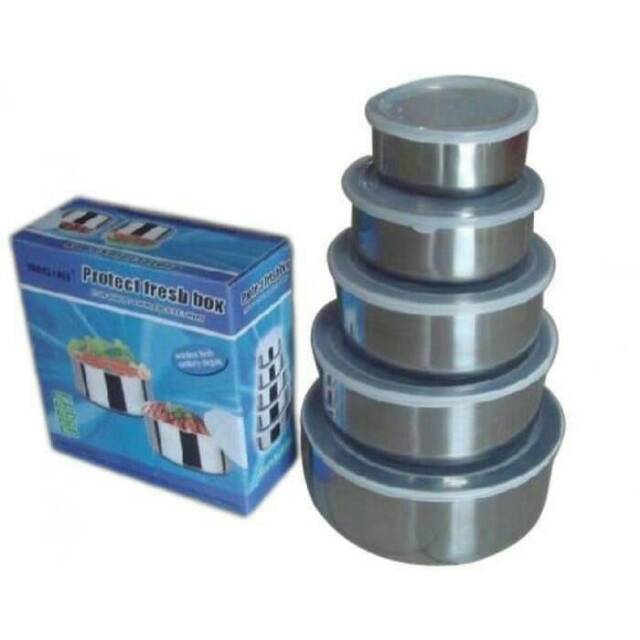 Jual FRESH BOX STAINLESS - SET ISI 5 PCS PROTECT FRESH BOX RANTANG ...