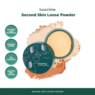 Luxcrime Second Skin Loose Powder - Bedak Tabur Mencerahkan & Menghaluskan Makeup Tahan Lama Dengan Hasil Akhir Natural