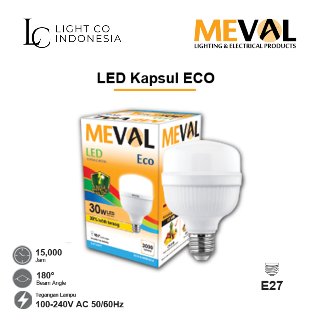 Jual [ LIGHTCO INDONESIA ] MEVAL BOHLAM LED KAPSUL PUTIH 30W 40W 50W ...