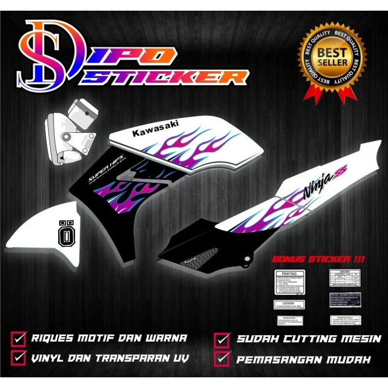 Jual Sticker Striping Ninja Ss Custom Api Transparan Uv Bisa Riquest Shopee Indonesia