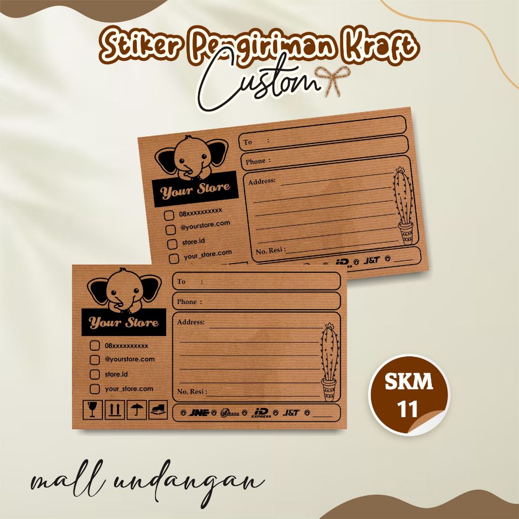 Jual STIKER PENGIRIMAN KRAFT PAKET ALAMAT PACKING OLSHOP CUSTOM MURAH ...