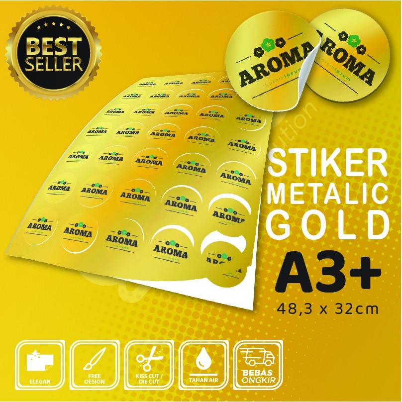 Jual CETAK STIKER GOLD A3+ CUSTOM MURAH | Shopee Indonesia