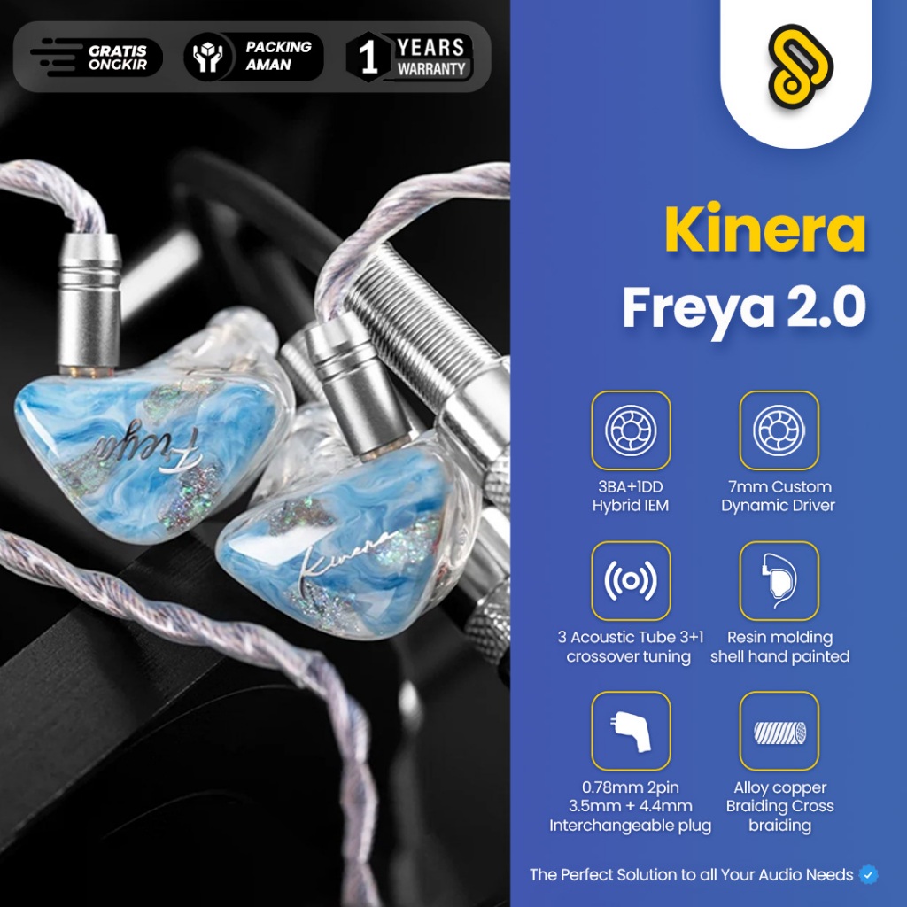 Jual Kinera Freya 2.0 1DD + 3 KNOWLES BA IN EAR MONITOR | Shopee Indonesia