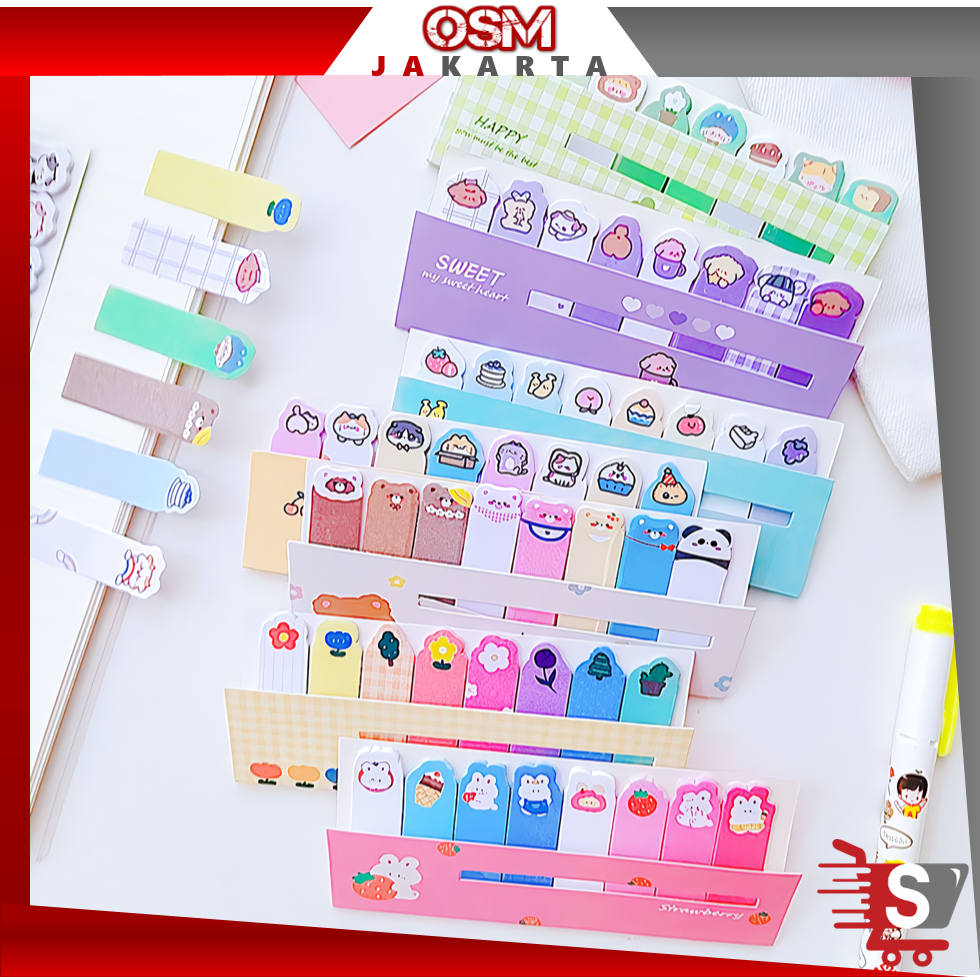 Jual OSM JKT S6155 Sticky Notes Mini 8 in 1 / Notes Kertas Tempel Cute ...