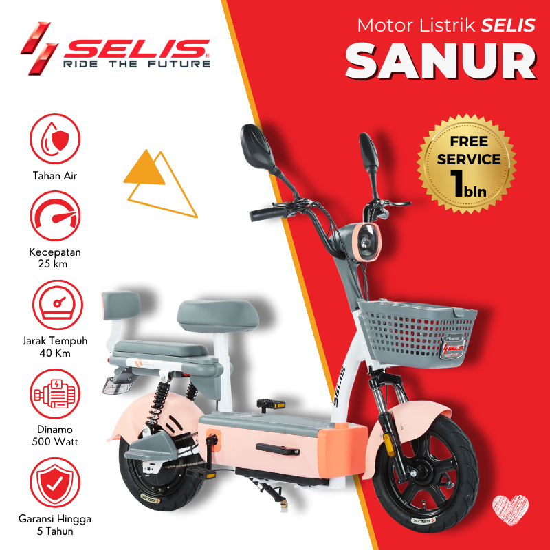 Jual Selis Sanur V Ah Sepeda Listrik Dewasa Murah Emoped Selis