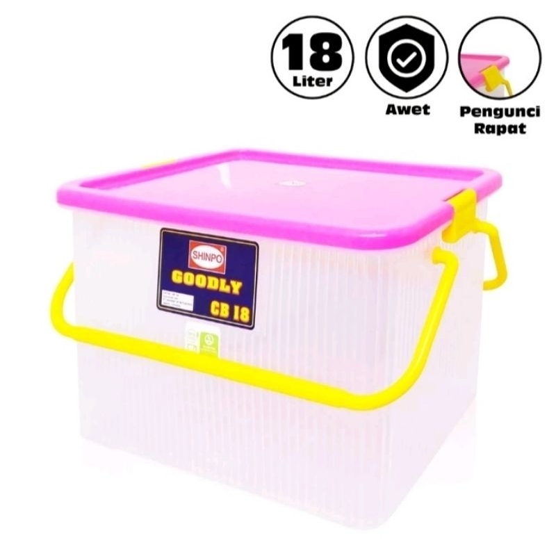 Jual Box Penyimpanan Kontainer Plastik 18 L Goodly Container Box Lock ...