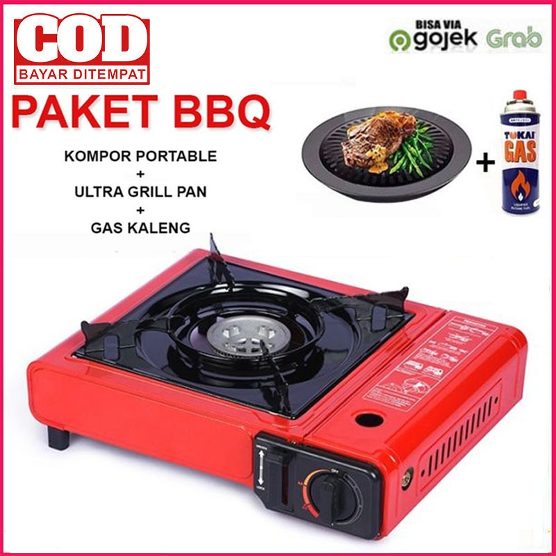 Jual Kompor Gas Portabel 2in1 Portable Stove Kompor Masak Camping Bisa