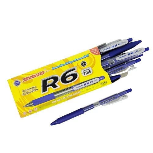 Jual STANDARD - PENA KLIK / PULPEN CETEK / RETRACTABLE BALLPOINT R6 ...