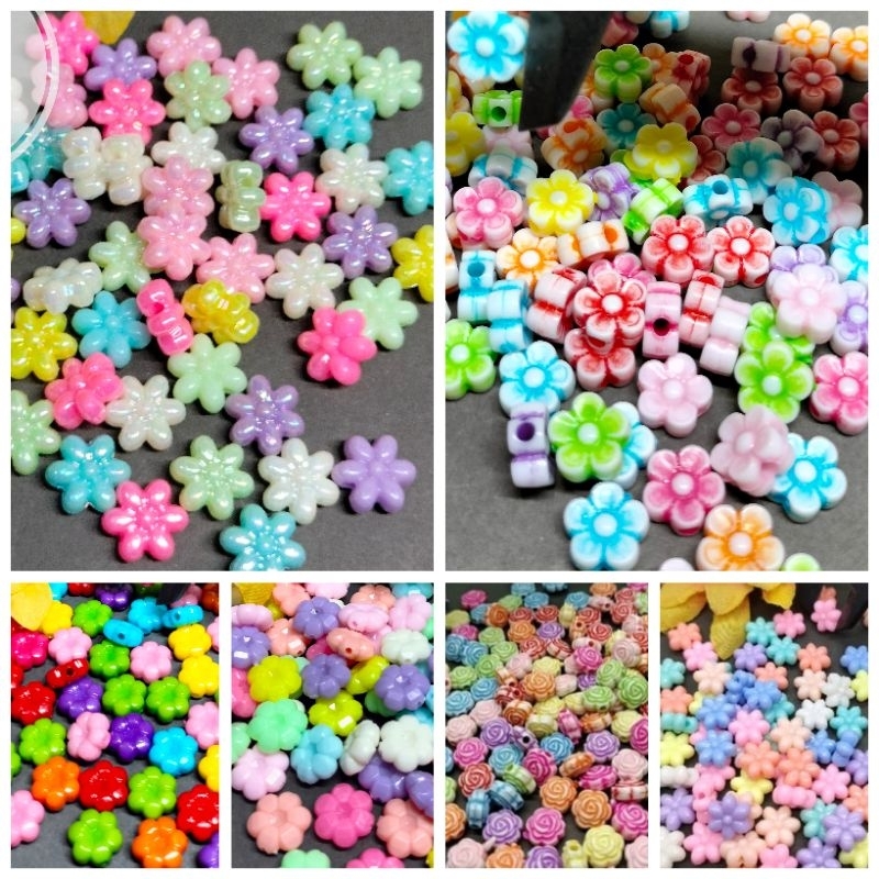 Jual 10 grm Manik Bunga Pastel Cerah Manik Bunga Kecil mini | Shopee ...