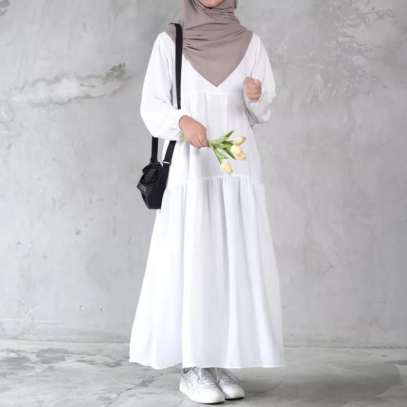 GAMIS SERUT MAT CRINCLE  REMAJA KEKINIAN TERBARU GAMIS DRESS REMAJA/LEBARAN KEKINIAN GAMIS SERUT BUSUI SIZE S M L XL