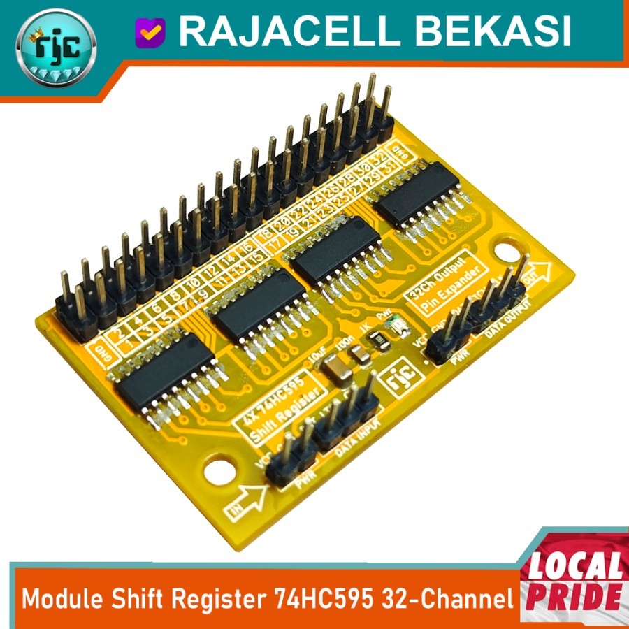 Jual Module Shift Register 32 Ch Output Multiplexer 74HC595 GPIO ...
