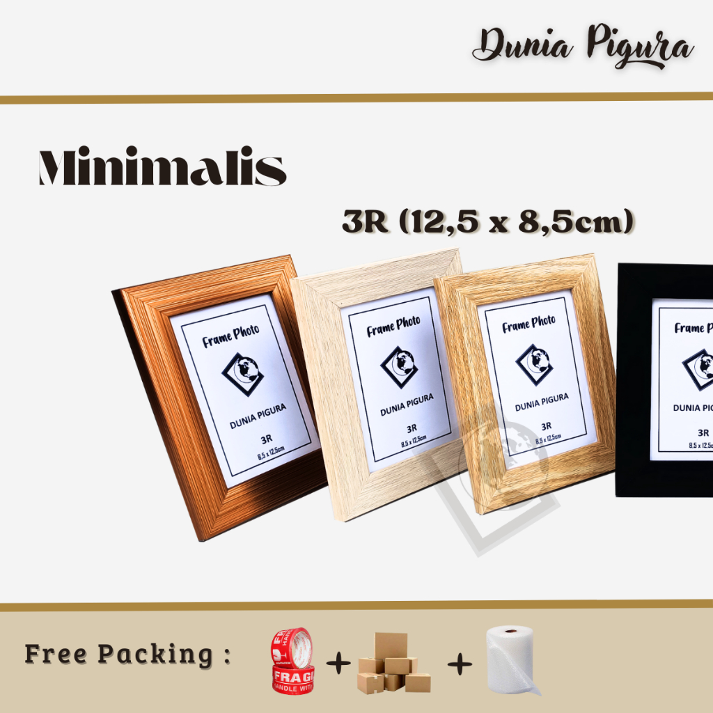 Jual Bingkai Foto 3R (8,5x12,5cm) Minimalis PAKAI KACA Grosir | pigura