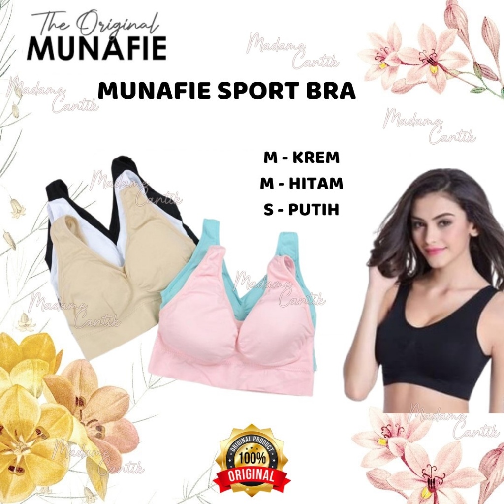 Vip Market - Bra Sport - Munafie Pakaian Wanita - Bh Tanpa Kawat Busa Push  Up Import Murah Bra21