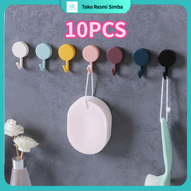 Jual Gantungan Hook Bulat Polos Pcs Tempel Tembok Wall Hook Stiker