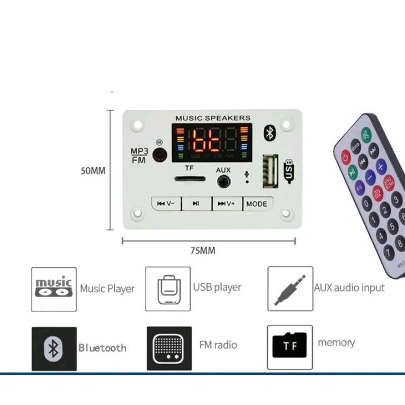 Jual Modul MP3 Player Bluetooth USB TFT FM Radio | Shopee Indonesia