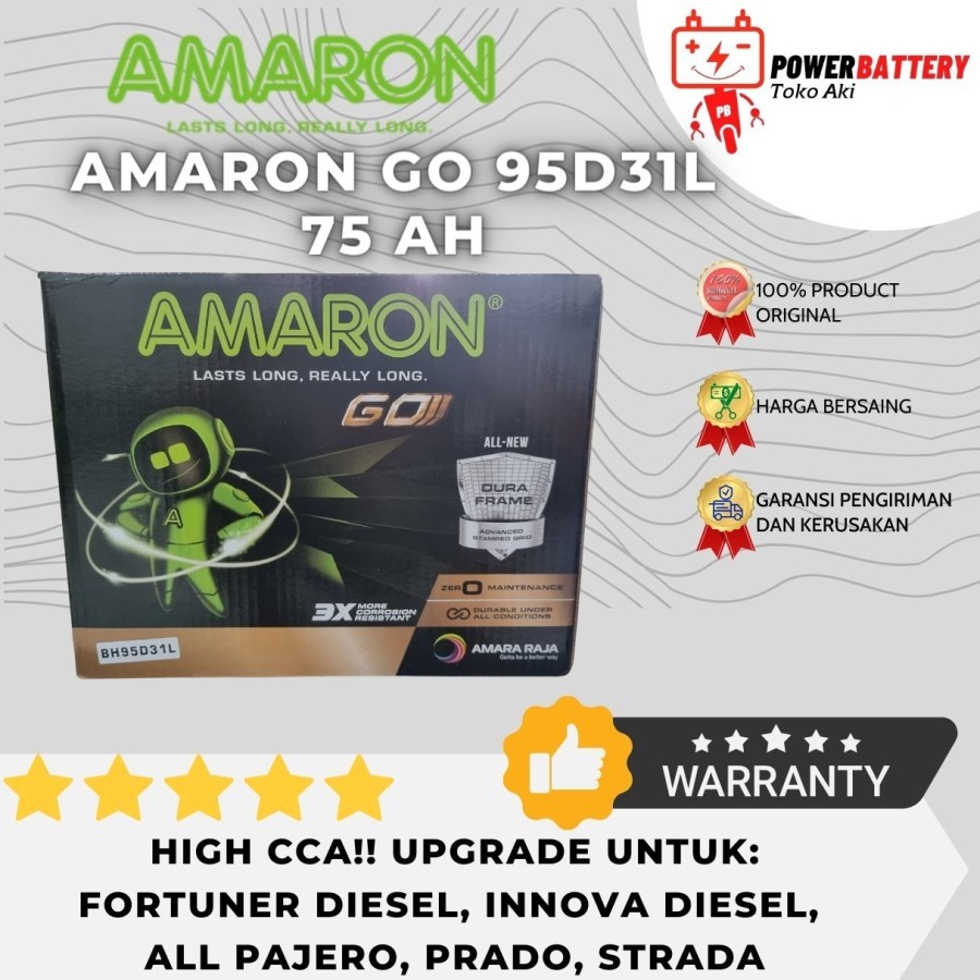 Jual Aki Amaron Go 95D31L Innova Fortuner Diesel Pajero D-max Biante