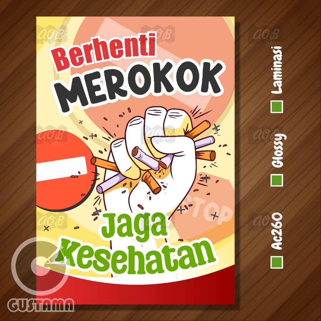 Jual Poster Stop Merokok Berhenti Merokok, Laminasi A3 | Shopee Indonesia