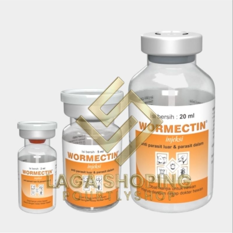 Jual 1 BOTOL WORMECTIN 20 ML BONUS alat 1bh injeksi anti parasit ayam ...