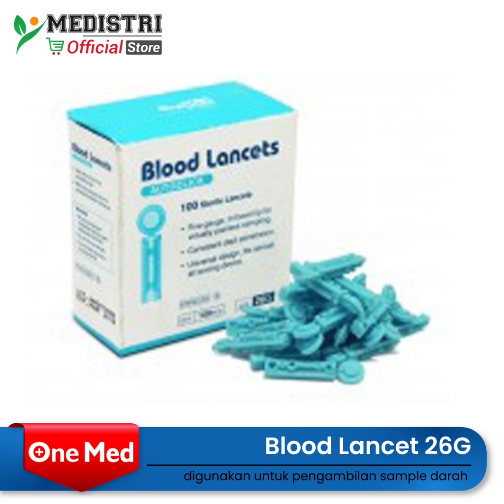 Jual Blood Lancet Jarum Bekam Lancets 21G 26G 28G 30G Onemed isi 100 ...