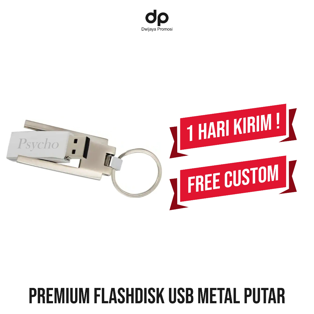 Jual Flashdisk USB 2.0 Metal Model Putar Gantungan Kunci 4GB, 8GB, 16GB ...