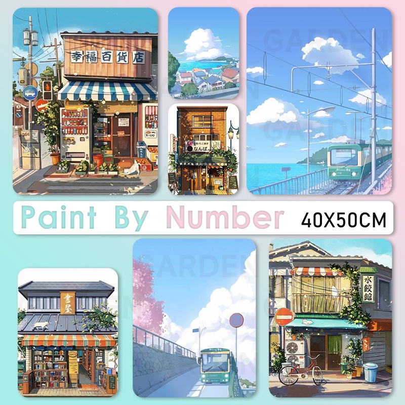 Jual [With Frame] DIY Paint By Number Set 40 x 50 cm Warna Cat Pribadi ...