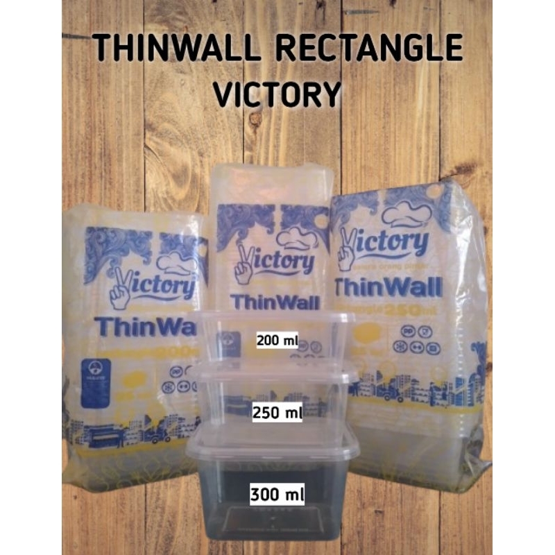 Jual Thinwall Rectangle Persegi Panjang 200ml 250ml 300ml Merk