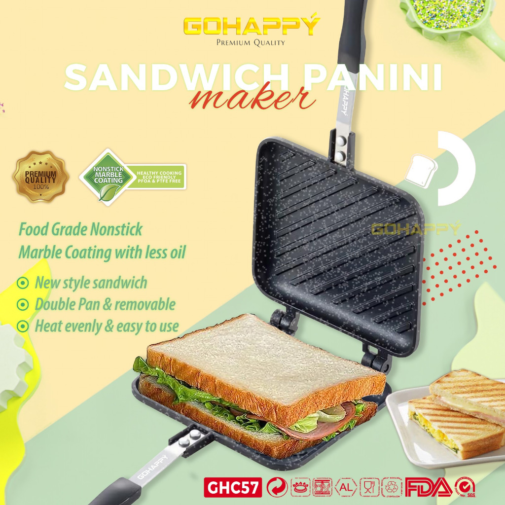 Jual Alat Panggang Roti SANDWICH MAKER PANINI | PANCI GOHAPPY Cetakan ...