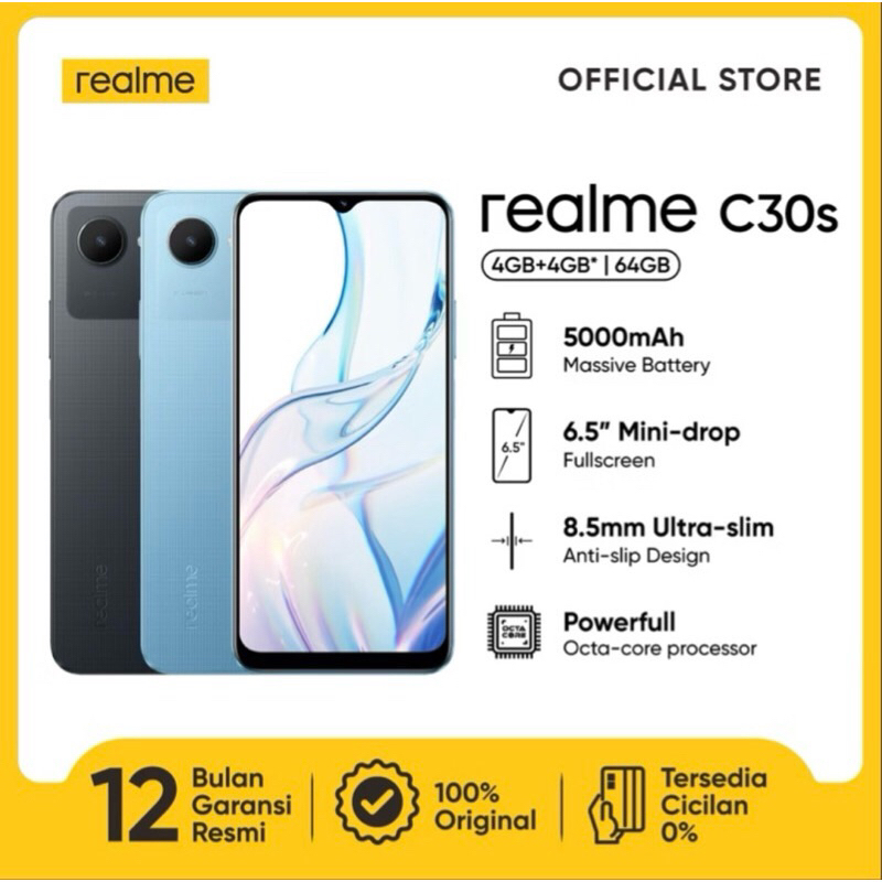 Jual Realme C30s Ram 4+4/64 Original 100% Garansi Resmi (New) | Shopee ...