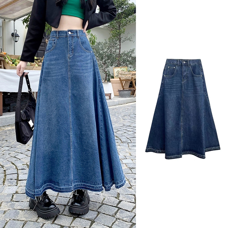 Jual wanita_id/rok jumbo wanita rok jeans panjang rok korean style hw ...
