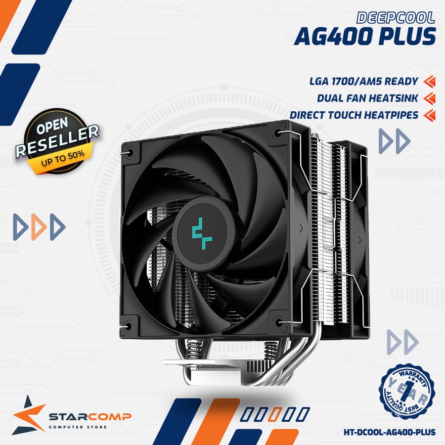 Jual DEEPCOOL AG400 PLUS Dual Fan 12Cm CPU Cooler Intel LGA1700 AMD AM5 ...
