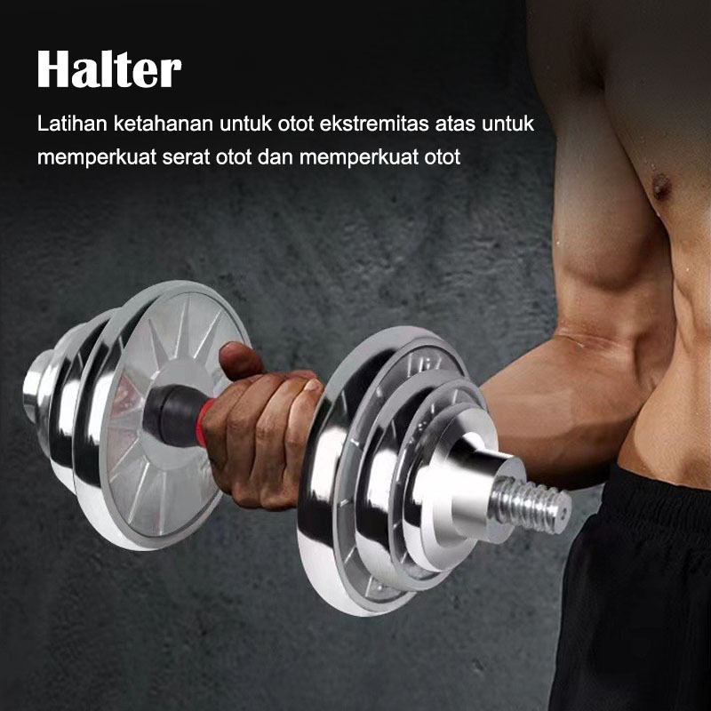Jual Dumbell Barbel Set Box Full Chrome 15/20/30 Kg Sport Dumbbell Set ...