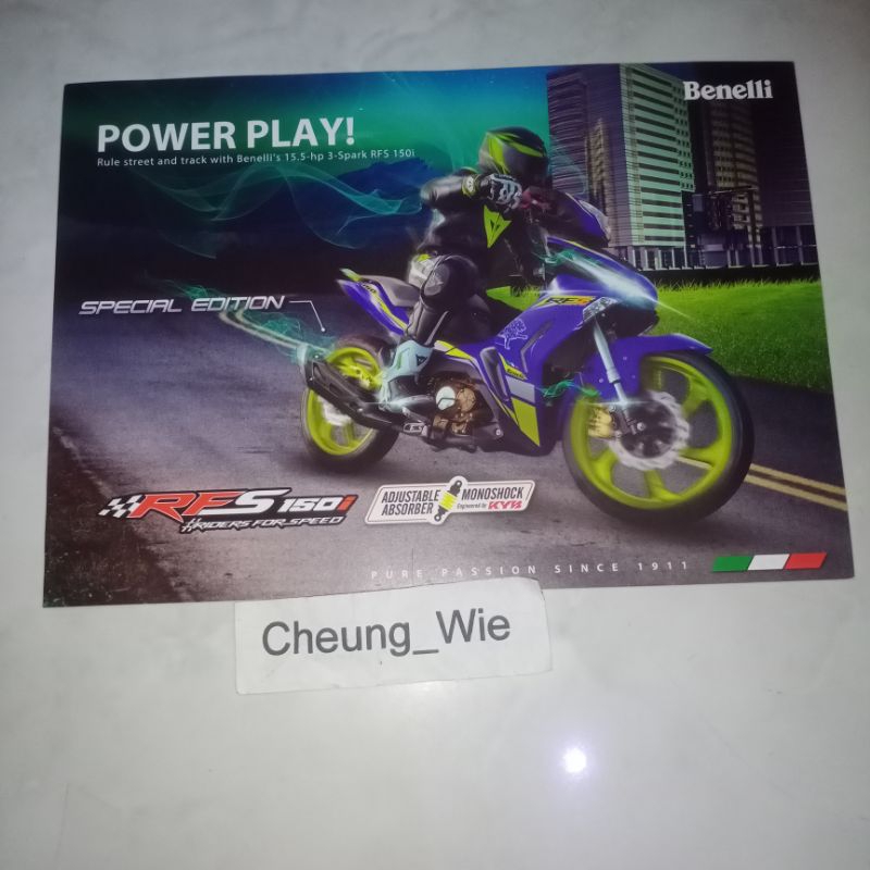 Jual Poster Brosur Benelli RFS150i Rider For Speed special edition ...
