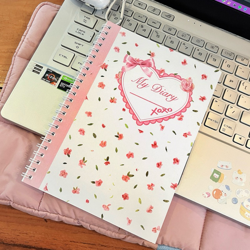 Jual PINAY | A4/A5/A6 Coquette Floral Notebook Journal Aesthetic Book ...