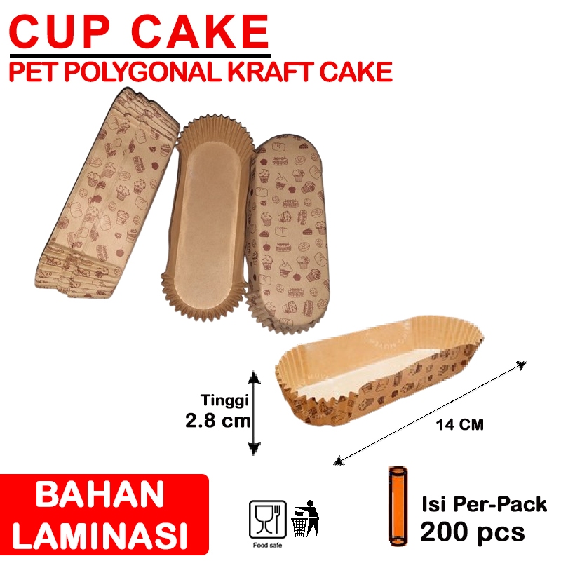Jual Paper cup case roti OVAL model KRAFT CAKE | isi 200 | Cup Cake ...