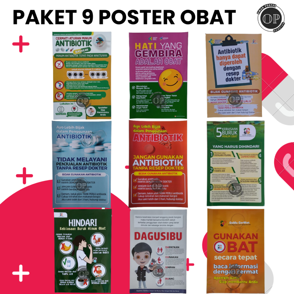 Jual Paket Poster - Paket 9 Poster Tema Obat - Poster Farmasi - Poster ...