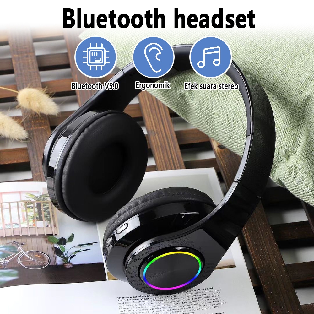 Jual COD B39/P9 Headphone Bluetooth Headset Musik Gaming dengan Lampu ...