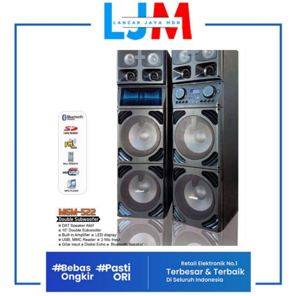 Jual Speaker Aktif Dat Mgm Bluetooth Inch Double Subwoofer Lancarjayamdn