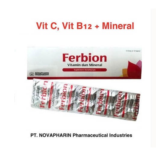 Jual (STRIP isi 10) FERBION Vitamin C, Vitamin B12 + Mineral Zat Besi ...