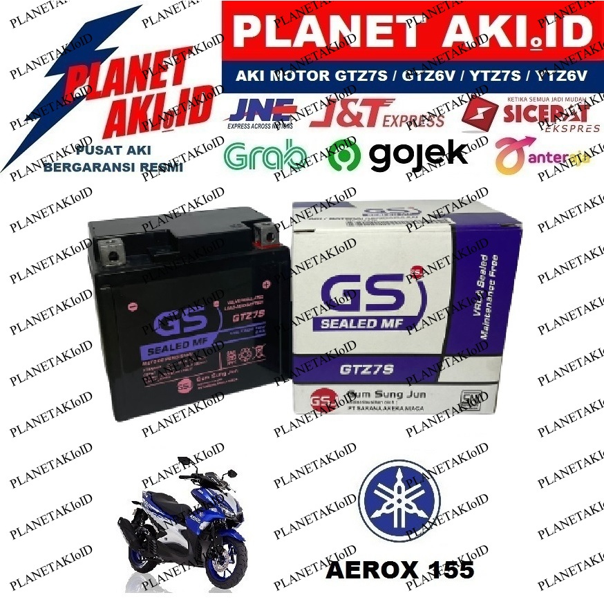 Jual Aki Motor Yamaha Aerox 155 GTZ7S Accu Kering MF | Shopee Indonesia