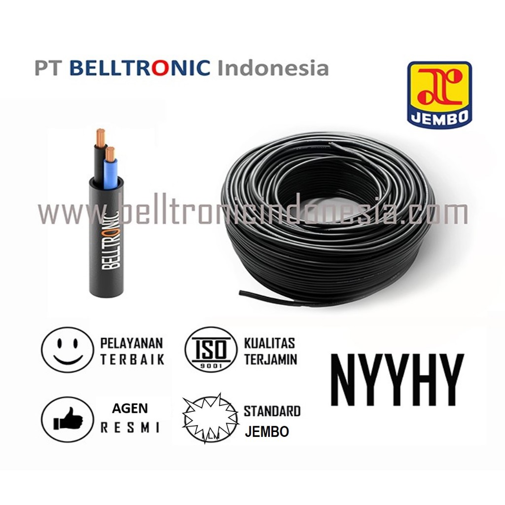 Jual Kabel listrik serabut ECERAN/ METERAN , JEMBO NYYHY 4x2.5 mm [Buy ...