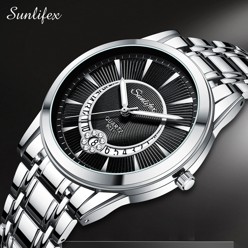 Jual Sunlifex Jam Tangan Pria 9031 Original Luxury Stainless Steel