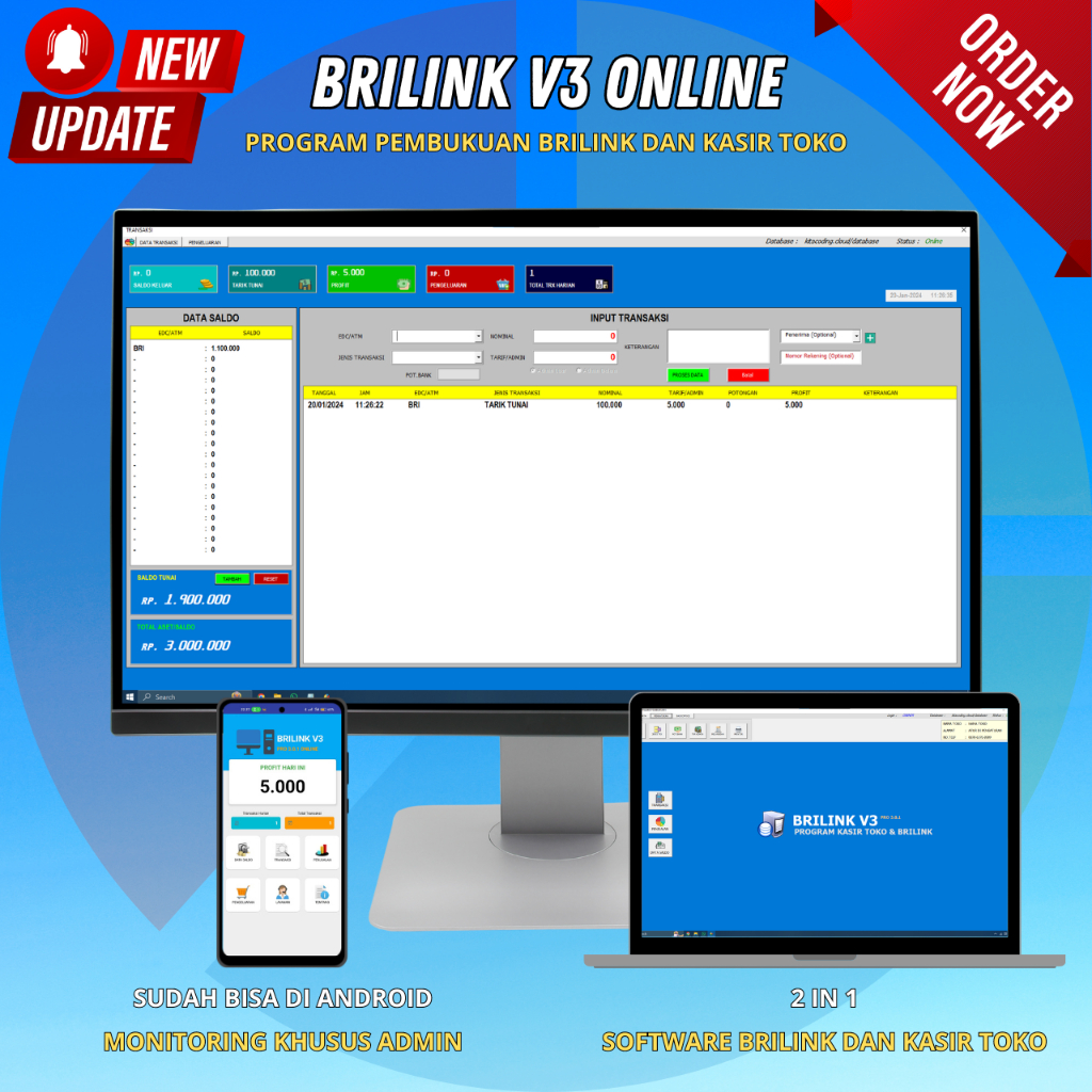 Jual BUKULINK V3 - PROGRAM TOKO PEMBUKUAN BRILINK dan KASIR TERLENGKAP ...